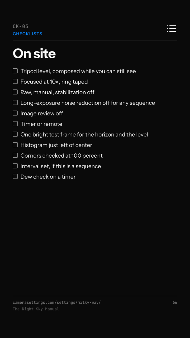 On-site checklist as a lock-screen image