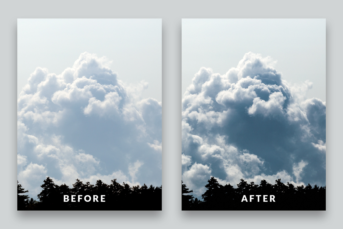 Before and after — mountain landscape