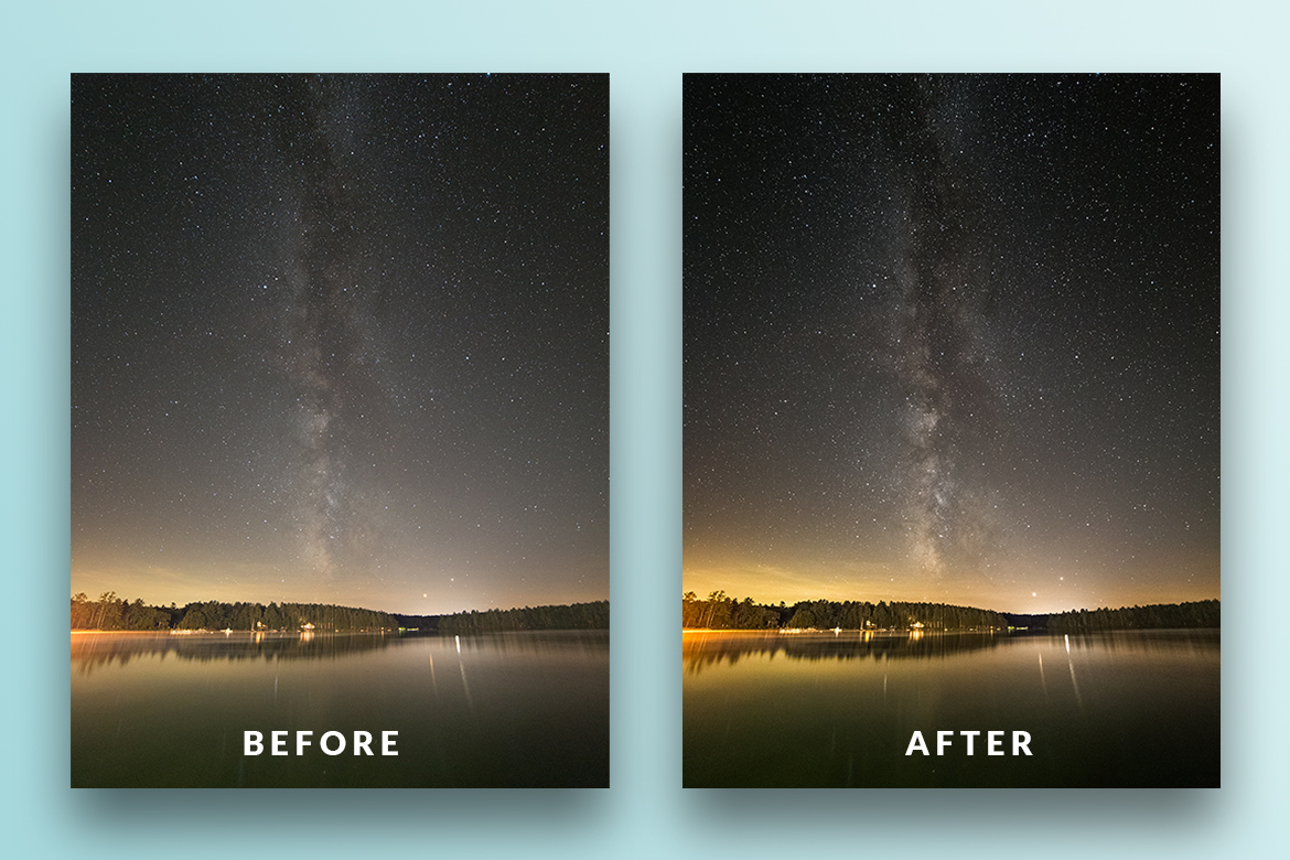Before and after — Milky Way reflection